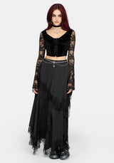 Lara Velour Lace Up Top