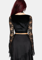 Lara Velour Lace Up Top