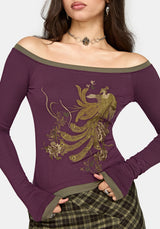 Solara Phoenix Embroidered Off Shoulder Top