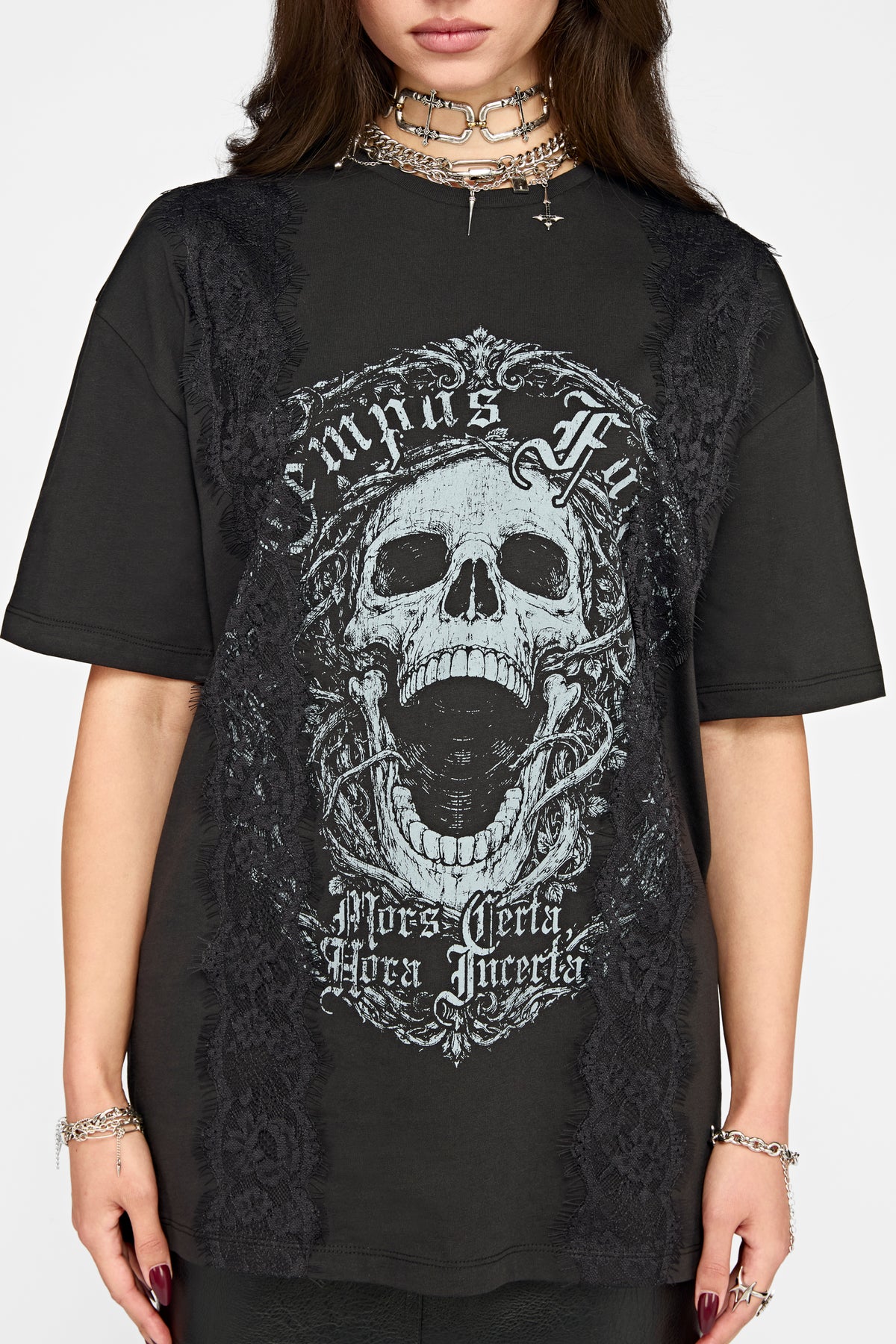 Requiem Veil Lace Oversized T-Hemd
