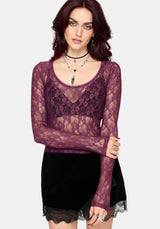 Lucera Long Sleeve Lace Scoop Neck Top