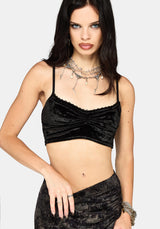 Ami Velour Ruched Bralet