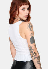 Lucera Pointelle Vest - White