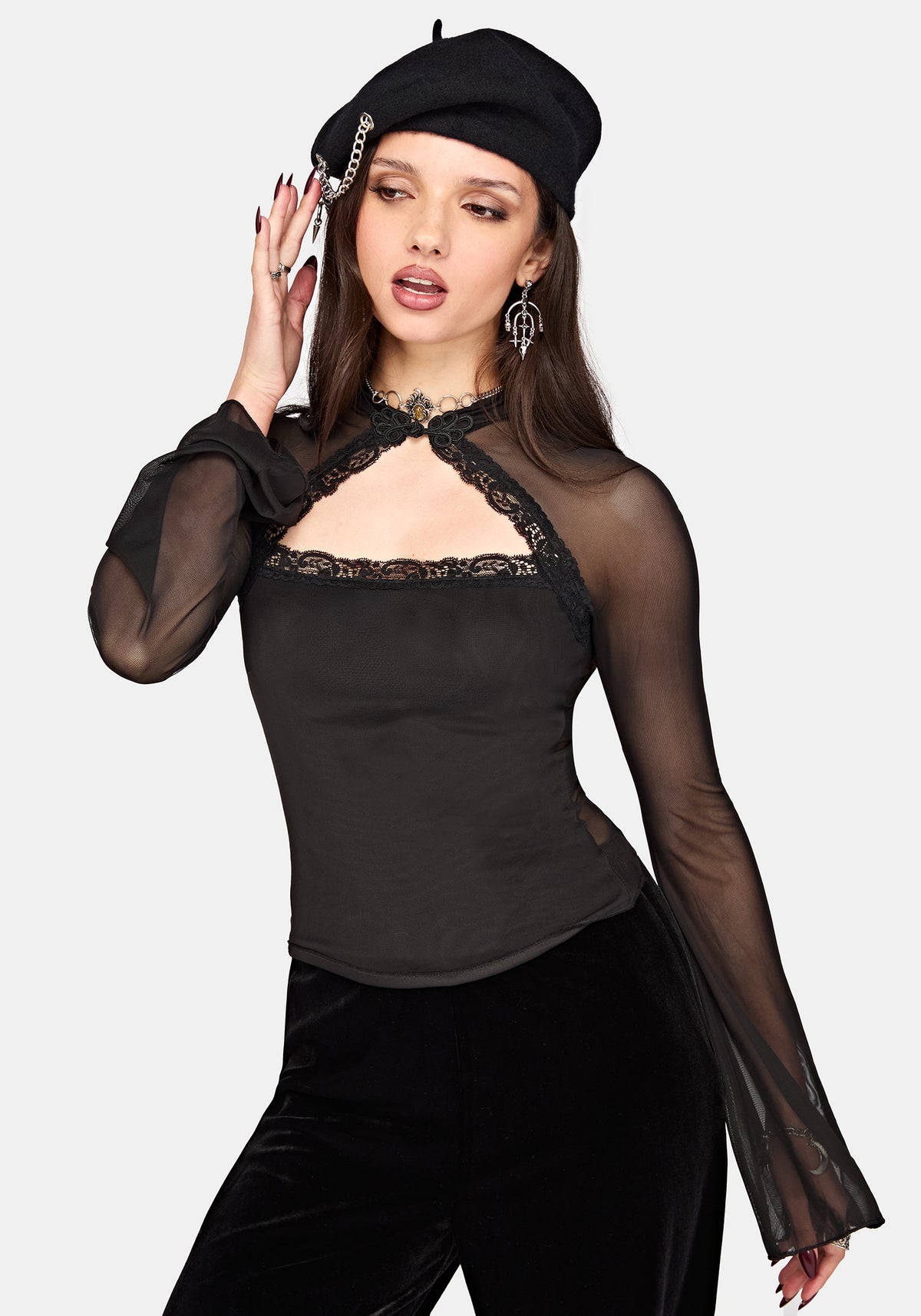 Noa Long Sleeve Cut Out Top