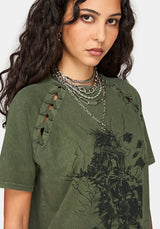 Disturbia x The Witcher Lace Up Oversized T-Shirt