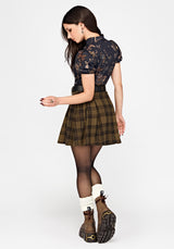 Poison Eden Printed Short Sleeve Blouse - Midnight