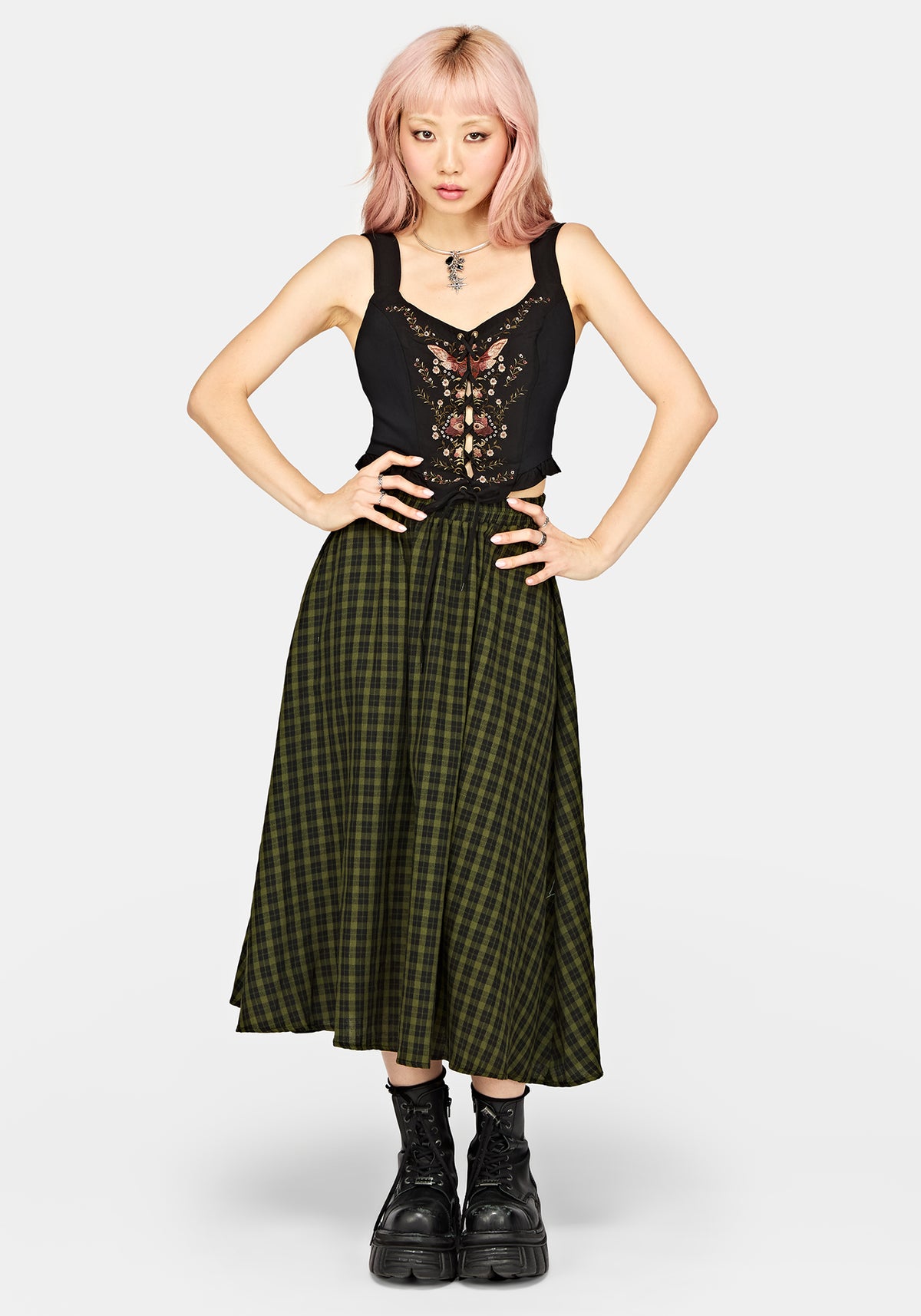Siora Folklore Embroidered Corset Top - Black