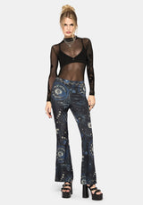 Elise Celestial Velour Split Hem Flare