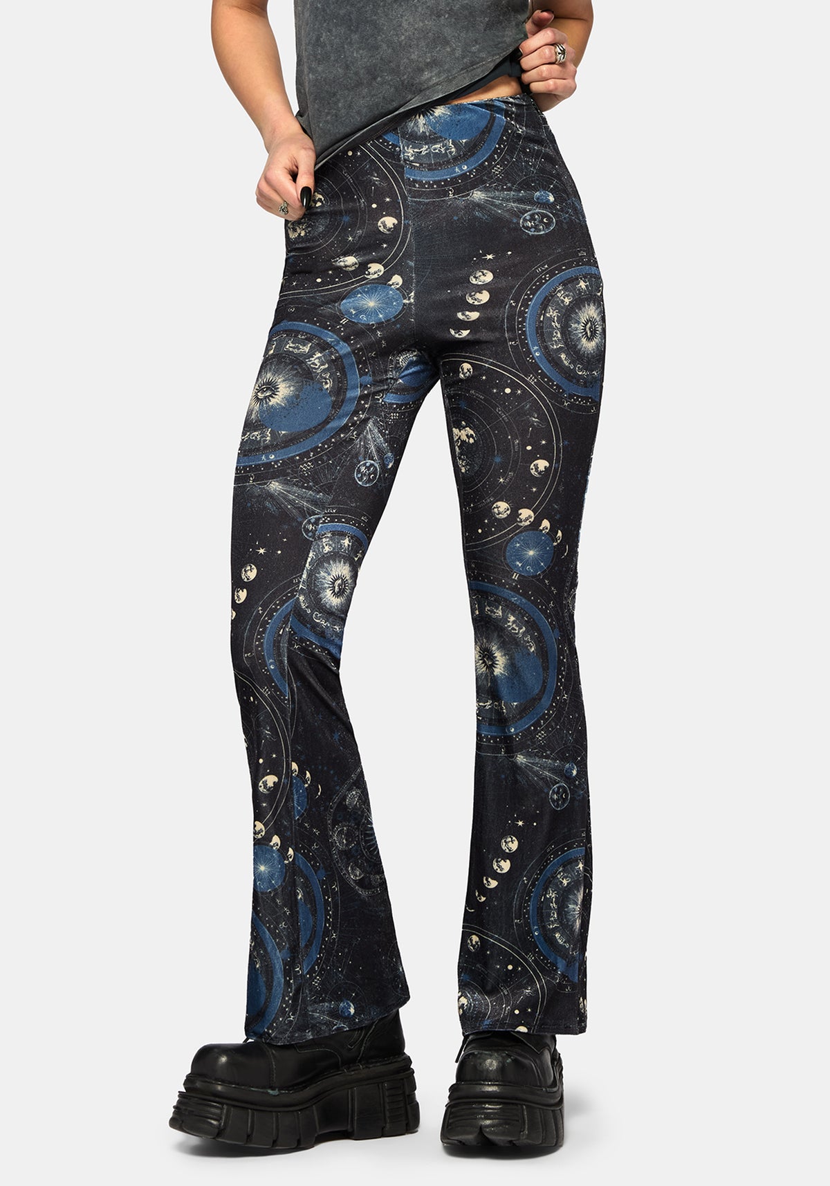 Elise Celestial Velours Geteilt Saum Ausgestellt