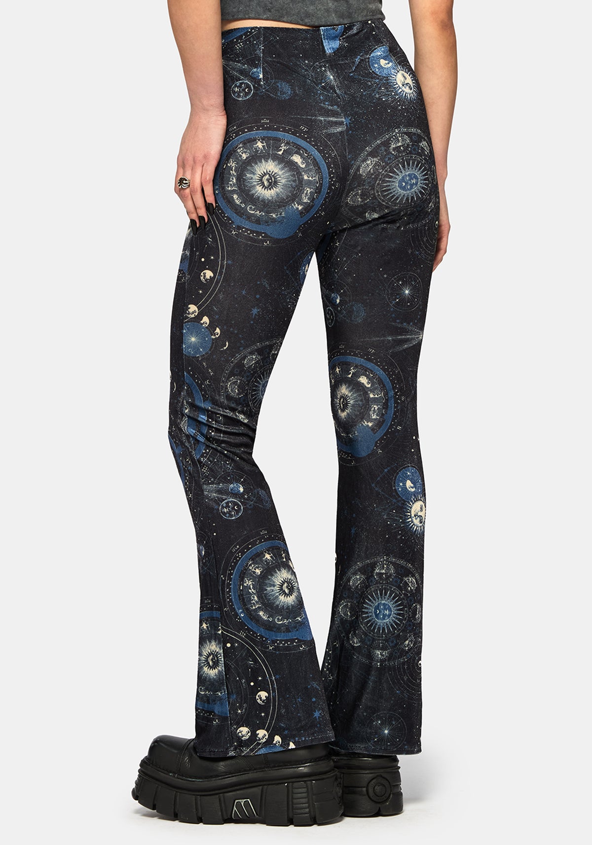 Elise Celestial Velours Geteilt Saum Ausgestellt