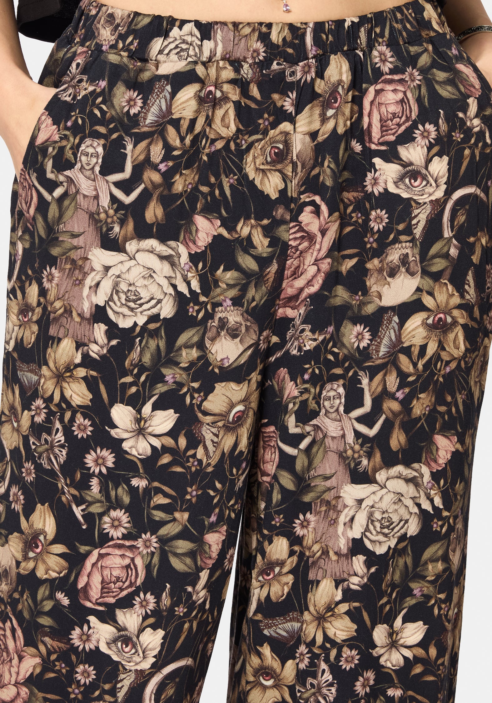 Triple Göttin Druck Weit Bein Hose