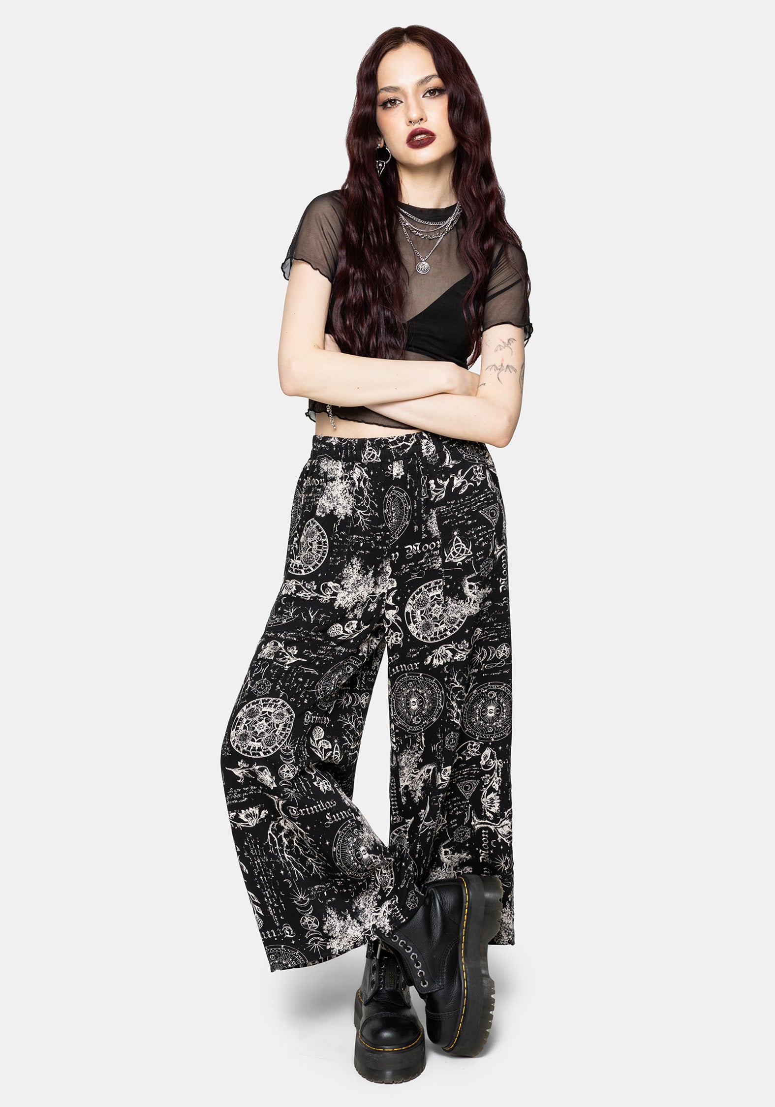 Trinity Moon Print Pull On Culotte