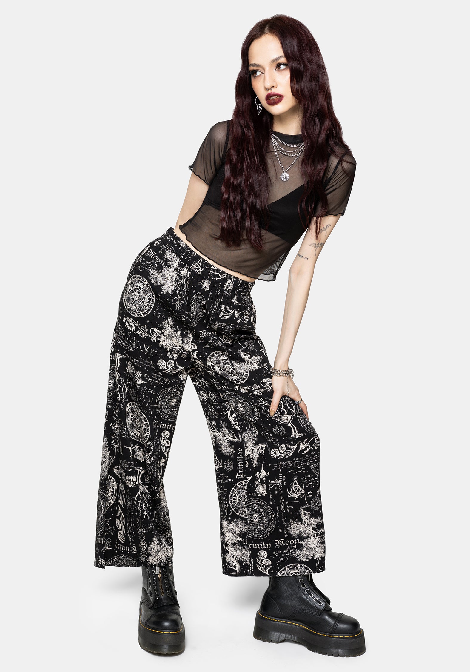Trinity Moon Print Pull On Culotte