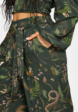 Noctaris Print Wide Leg Palazzo Trousers