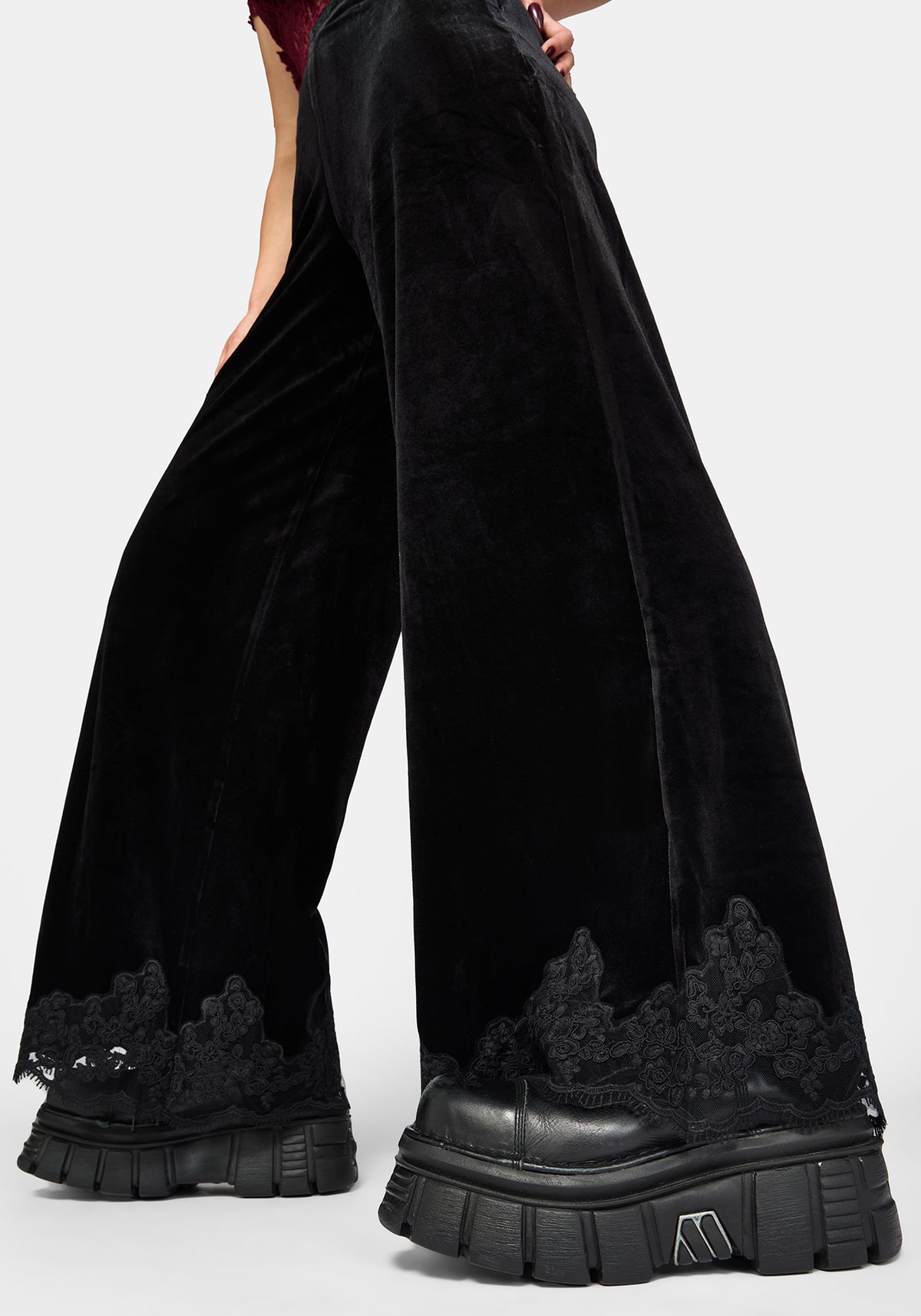 Velis Velours Weites Bein Hose