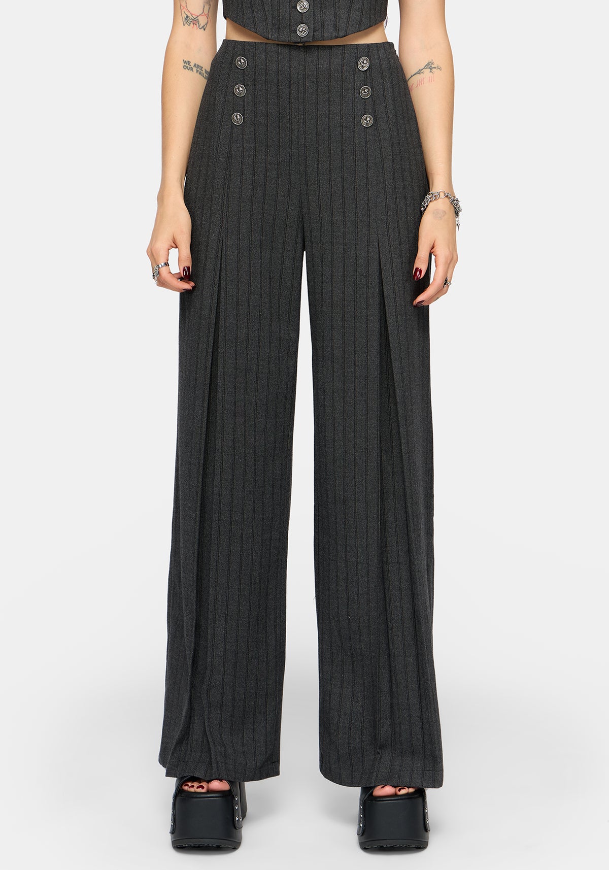 Blair Nadelstreifen Hoher Bund Tailored Hose