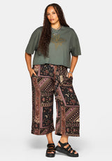 Nola Folklore Patchwork Print Paperbag Culotte