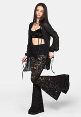 Amina Flocked Lace Flare Trouser