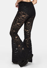 Amina Flocked Lace Flare Trouser
