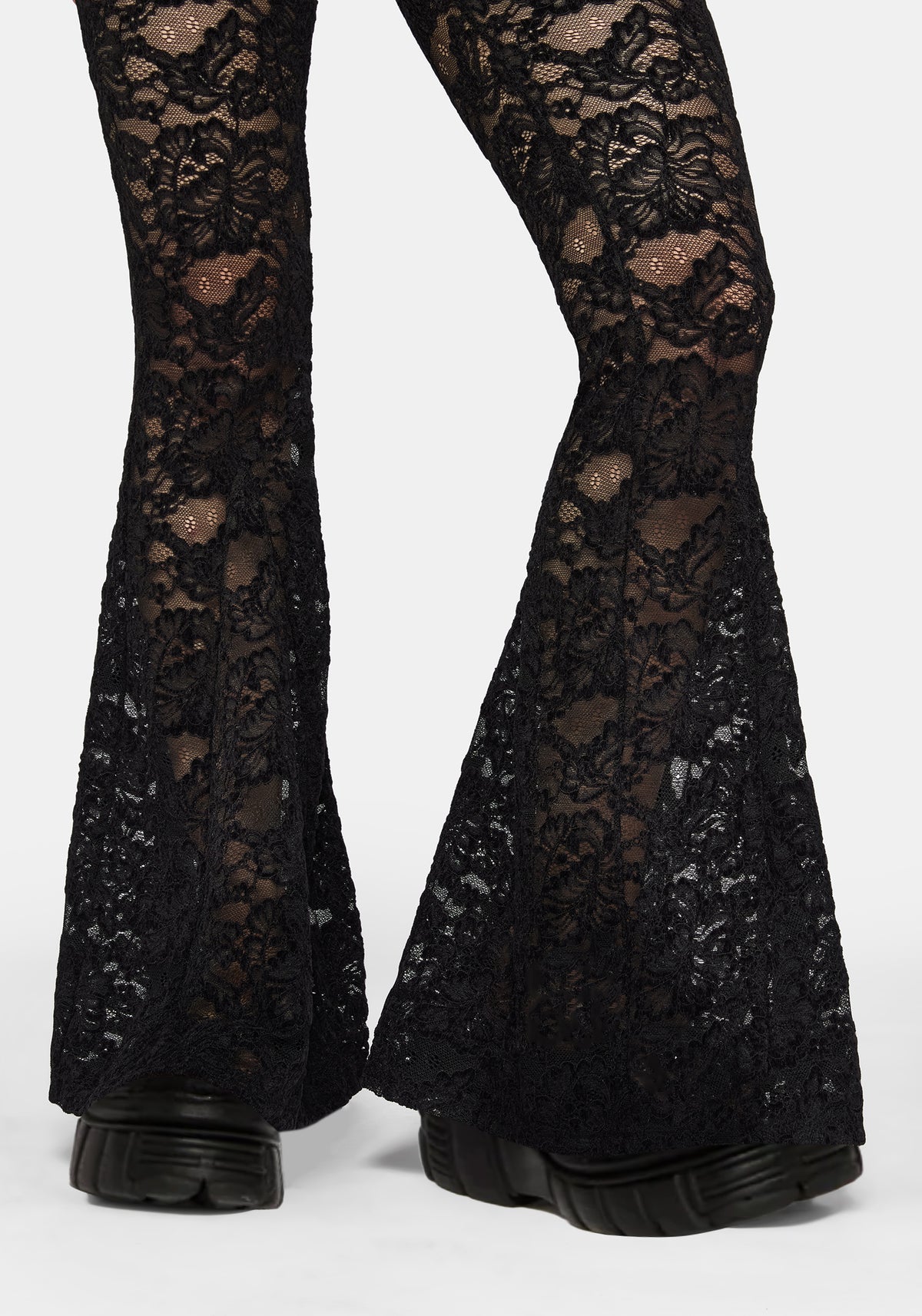 Amina Flocked Lace Flare Trouser