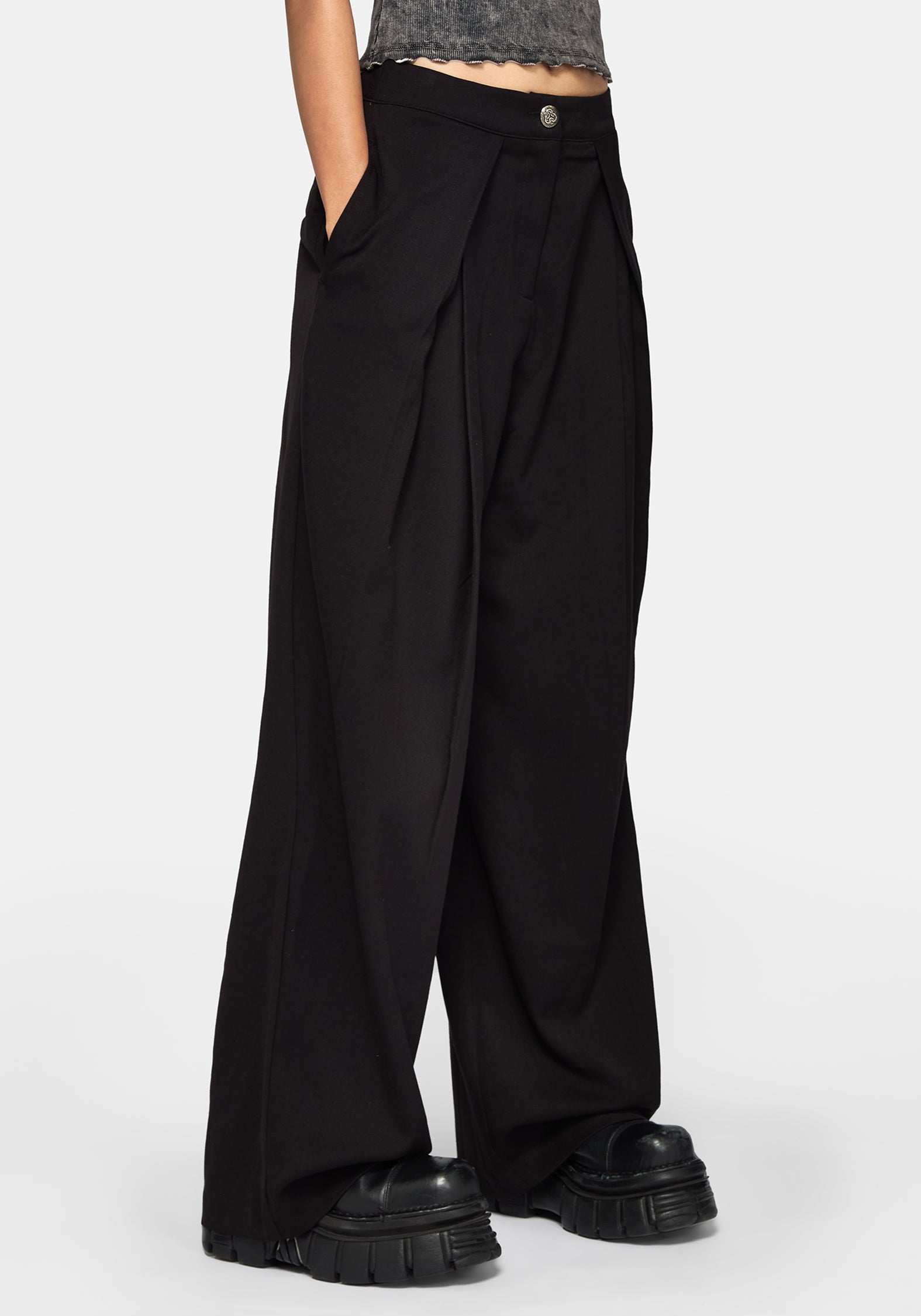 Devin Pleated Palazzo Trouser