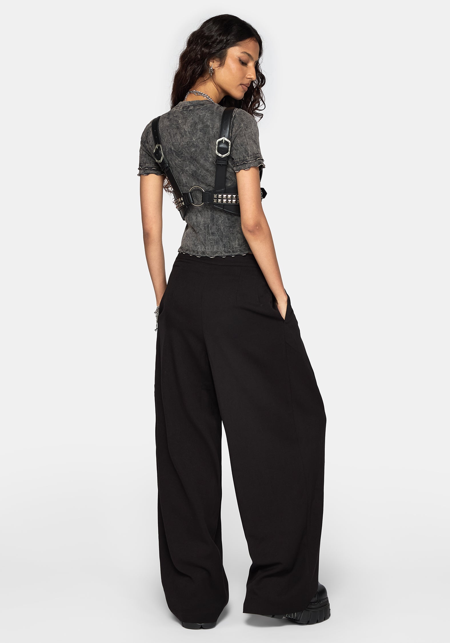 Devin Pleated Palazzo Trouser