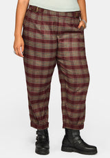 Cecily Buckle Balloon Trouser - Burgundy