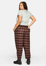 Cecily Buckle Balloon Trouser - Burgundy