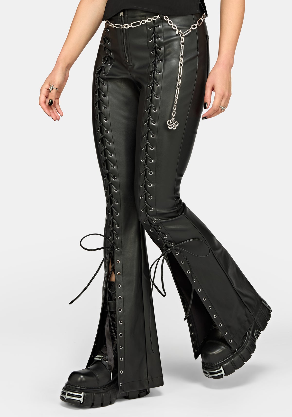 Monica PU Schnürung Hose