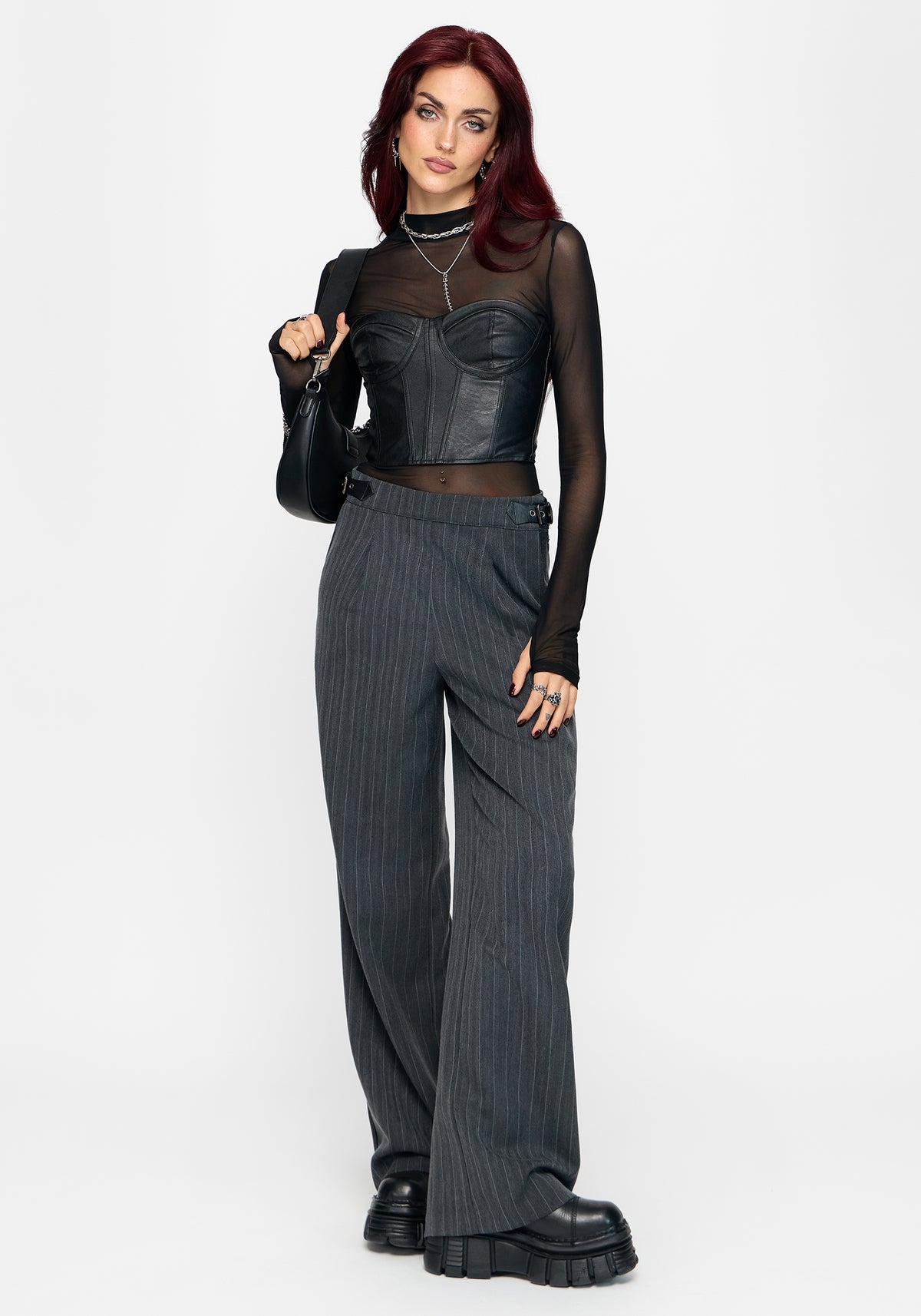 Nightingale Nadelstreifen Weites Bein Hose