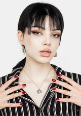 GODDESS TRIPLE MOON MOONSTONE PENDANT NECKLACE