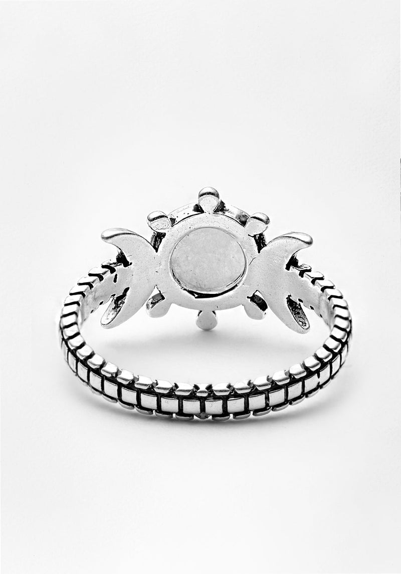 GODDESS TRIPLE MOON MOONSTONE RING