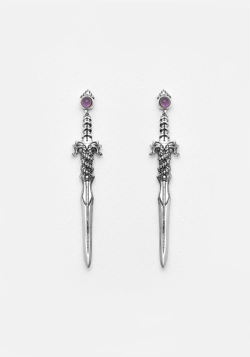 Ritual Dagger Amethyst Tropfen Ohrringe
