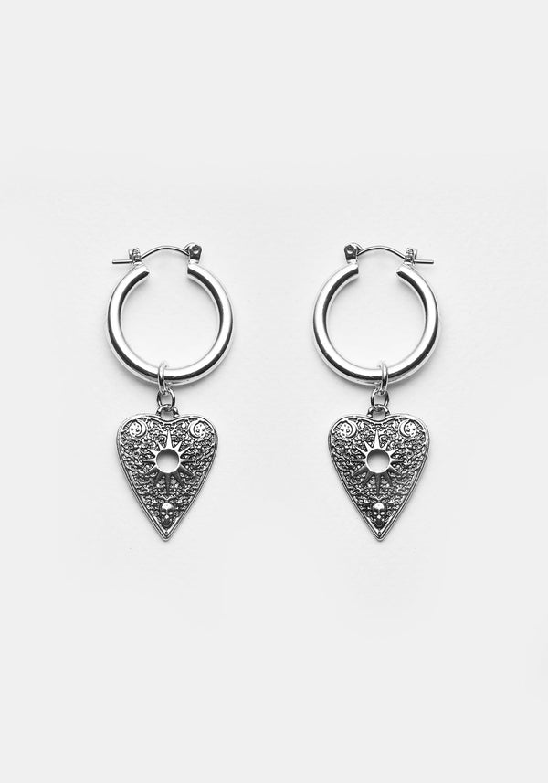 OUIJA PLANCHETTE HOOP EARRINGS