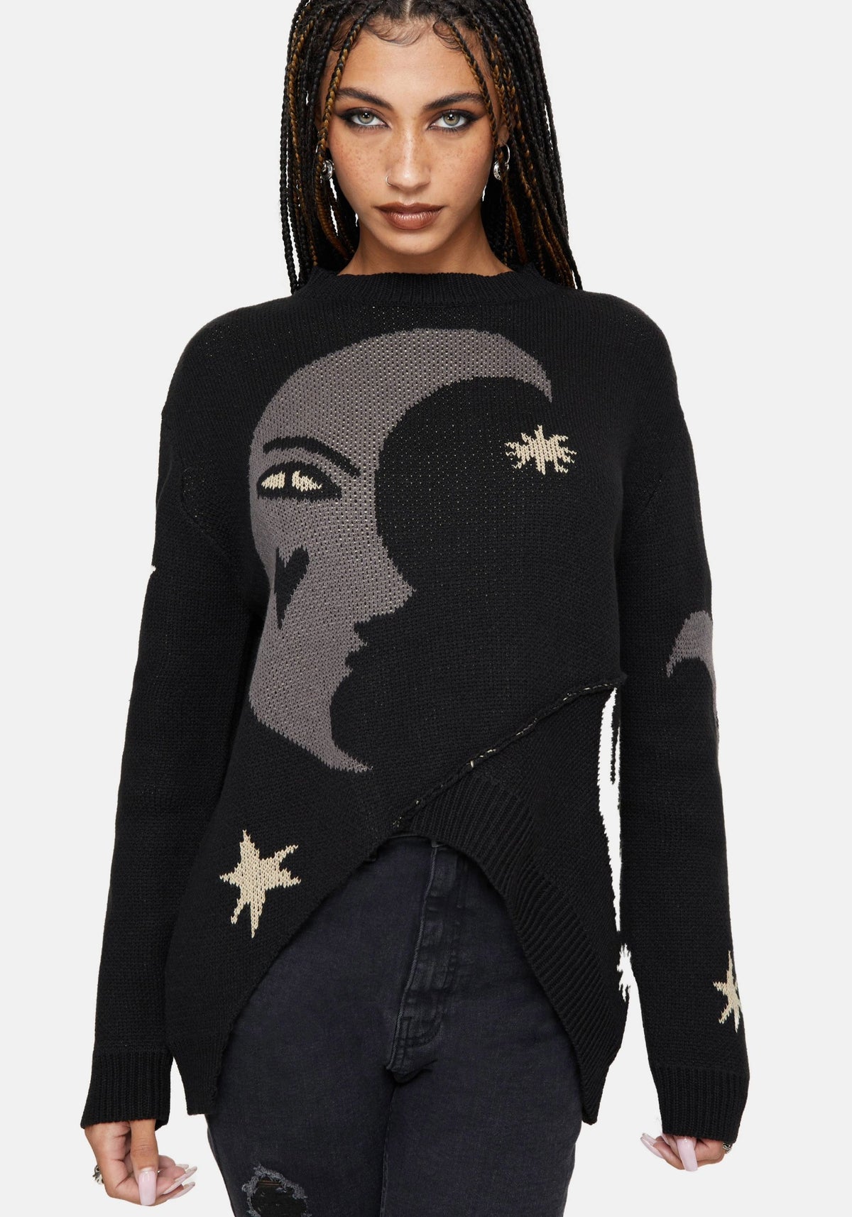 Vesper Baumwolle Asymmetrisch Gestrickt Pullover
