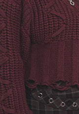 Olkra Weave Chunky Knit Jumper - Burgundy
