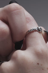 Teara Skull Sterling Silver Skinny Band