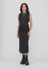 Vale Ärmellos Öse Midikleid