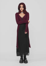 Faylin Ladder Stitch Longline Cardigan