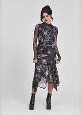 Isolde Mittelalterlich Map Mesh Midaxi Kleid