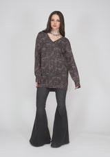 Diabolical V-Ausschnitt Strick Pullover