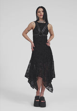 Deadly Nightshade Mesh Midi Kleid