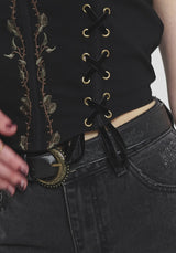 Rootweave Embroidered Lace Up Corset