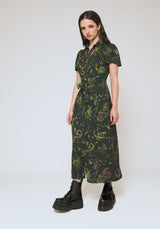 Noctaris Print Figurbetont Midi Hemdkleid