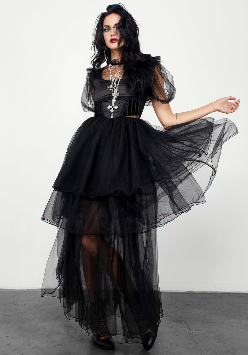 Chaos Gelagert Tüll Kleid