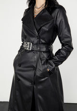 Poison Kunstleder Leder Trench Mantel