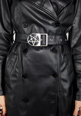 Poison Kunstleder Leder Trench Mantel