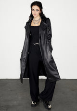 Poison Kunstleder Leder Trench Mantel