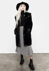Creature Oversize Pelz Mantel - Schwarz