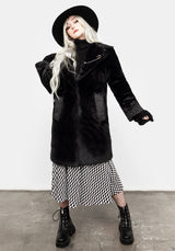 Creature Oversize Pelz Mantel - Schwarz